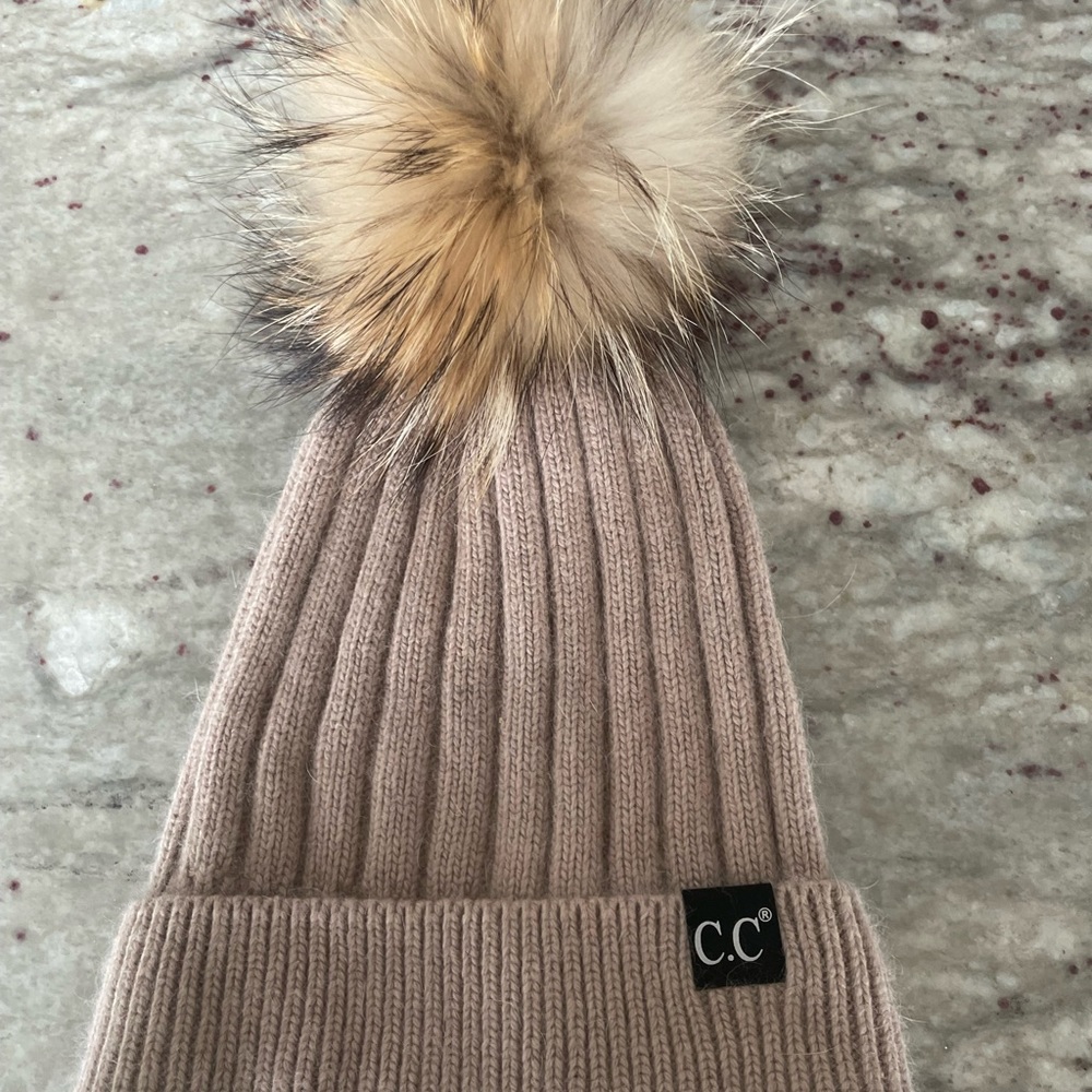 CC Cashmere and Fur winter hat